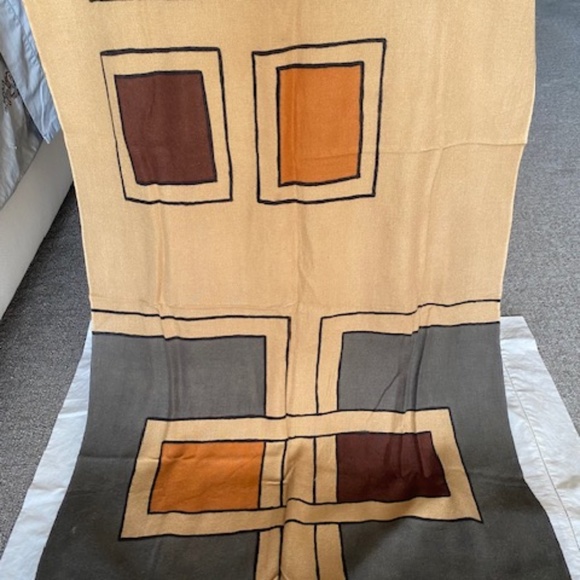 Feather light, pumpkin, camel, chocolate brown & gray pashmina color block scarf - Picture 8 of 11